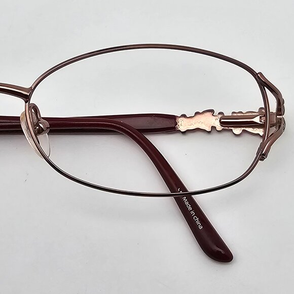 Bulova Manila Light Brown Maroon Eyeglasses Frame w/ Case 53-17-135 main image 6